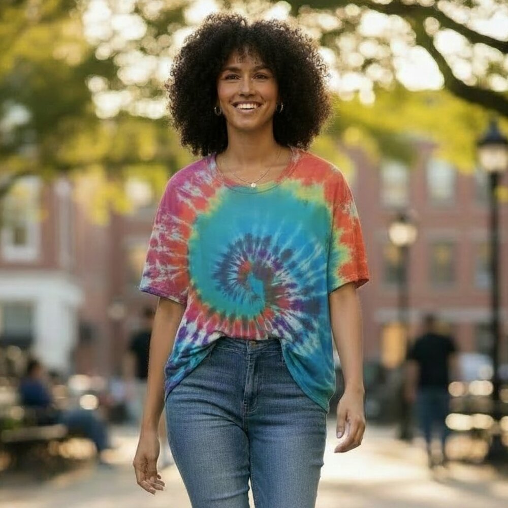 Colorful Spiral Tie-Dye T-Shirt
